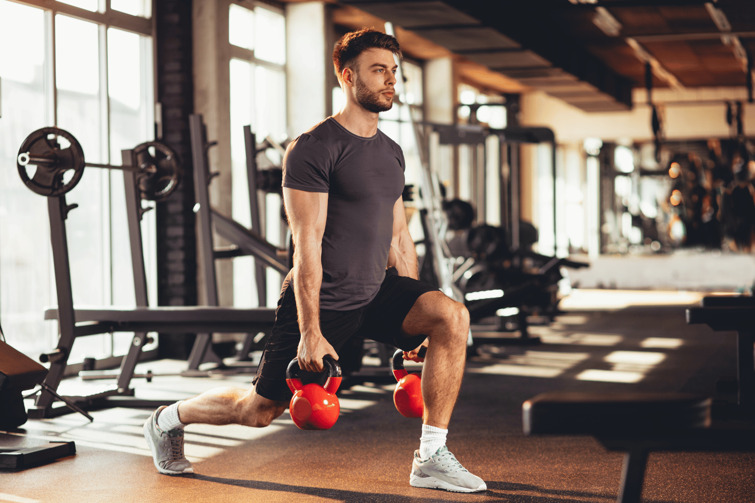 man workout gym cinematic